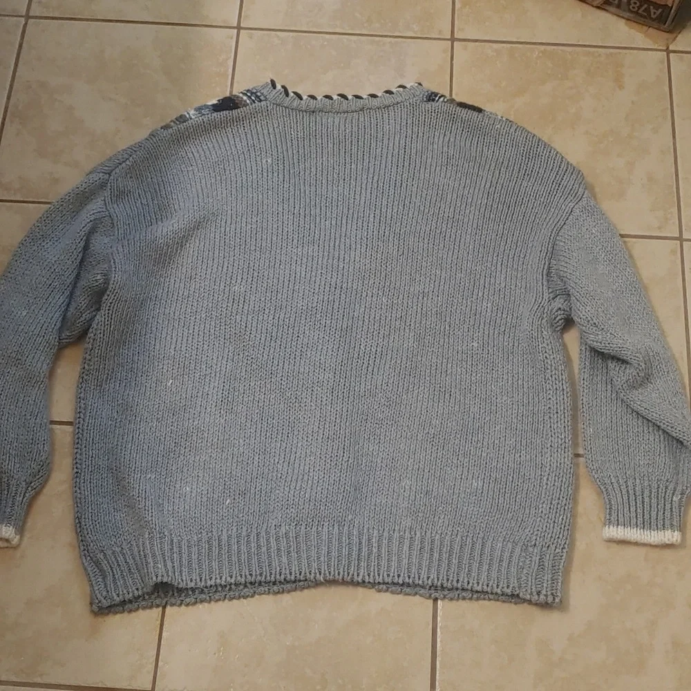 VTG Backroad Blues Hand Knit Cardigan Women's Size 24W